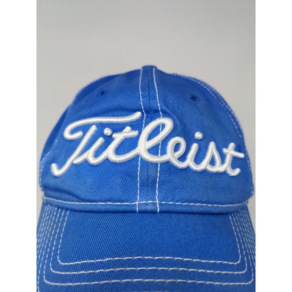 Titleist FJ Pro V1 Slideback Golf Hat Blue White Embroidered Spell Out Logo - Picture 3 of 12
